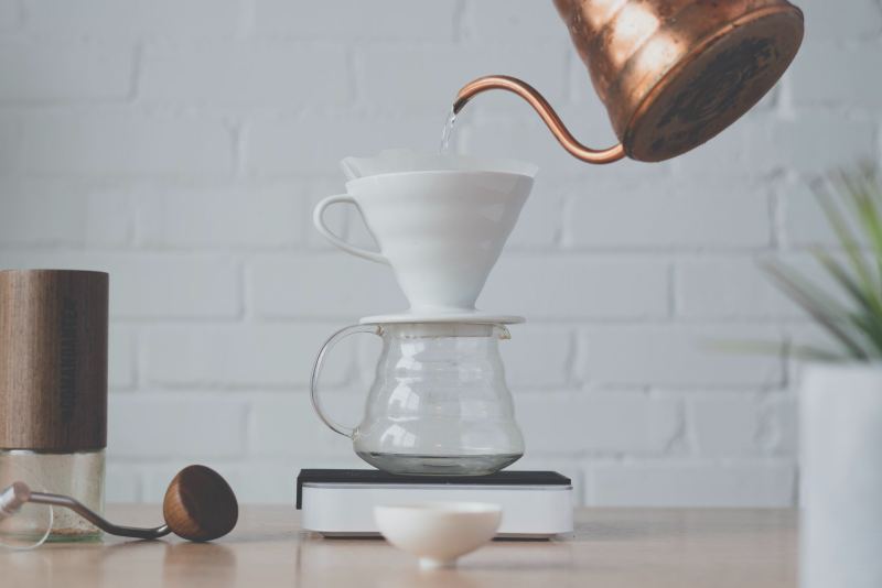 Pour-over coffee setup