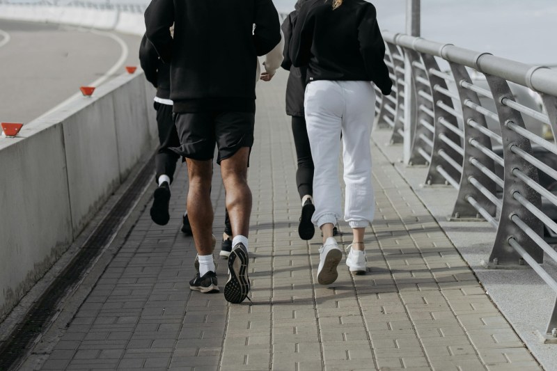 Group of people wearing running socks.